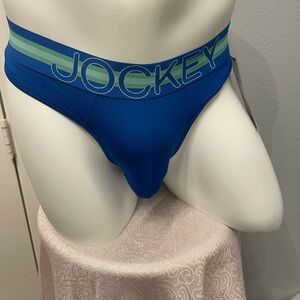 Jockey Men's Blue and Green Thong